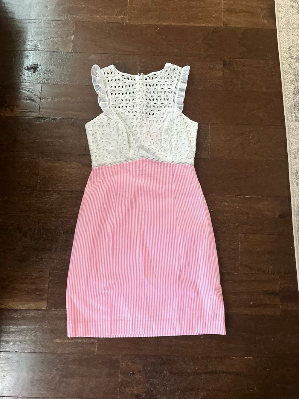 Lilly Pulitzer Maya Shift Dress Pink White Eyelet Size 4 NWT - Picture 5 of 12